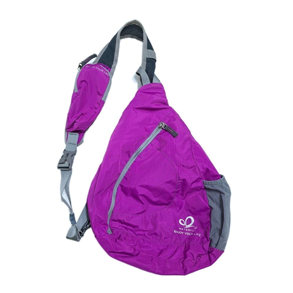 Waterfly Sling Crossbody Hiking Backpack Bag Pockets Adjustable Magenta Pink
